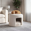 Beige Pet-Friendly Ottoman with Removable Pet Cushion and Hidden Nook by HouseOfZazla