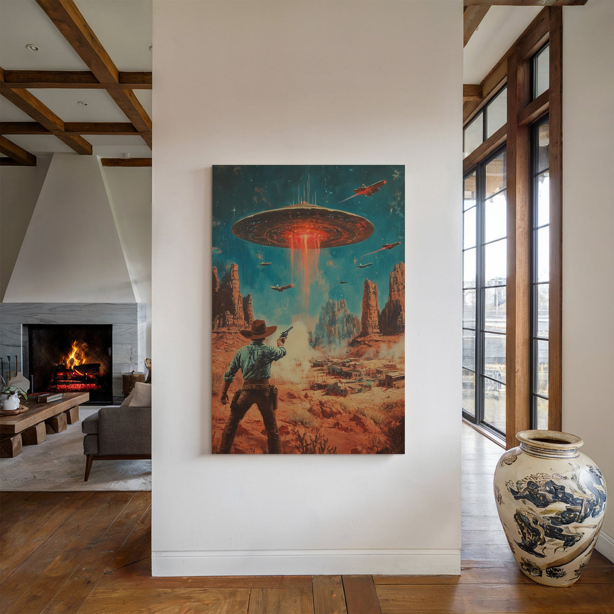 Cowboy vs. UFO – Sci-Fi Western Wall Art, photo 7 of 8