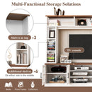 Wall Unit Entertainment Center With Bookshelves For TVs Up To 80", Tempered Glass Doors And Adjustable Shelves by HouseOfZazla