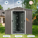 8Ft x 4Ft Outdoor Metal Storage Shed - Gray by HouseOfZazla