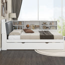 Platform Bed With Trundle, Shelves, And Storage Headboard by Unique Piece Furniture