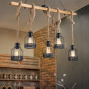GobekUsa Hang-It-Out Farmhouse Pendant Lamp - Bottle Shaped Cage Design with Wood & Metal for Restaurants