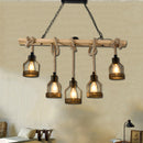 GobekUsa Hang-It-Out Farmhouse Pendant Lamp - Bottle Shaped Cage Design with Wood & Metal for Restaurants