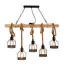 GobekUsa Hang-It-Out Farmhouse Pendant Lamp - Bottle Shaped Cage Design with Wood & Metal for Restaurants