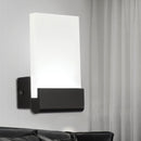 GobekUsa 4" Wide Acrylic LED Sconce Light - Black/White Cuboid Design with Warm/White Lighting Options