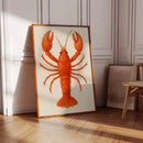 Watercolor Lobster in Coastal Red
