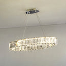 GobekUsa Contemporary Clear Crystal Prism Hanging Lamp for Dining Table - Island Light with K9 Crystals