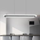 GobekUsa Nordic Style Black & White Elliptical Island LED Suspension Lamp - Modern Acrylic Lighting for Table