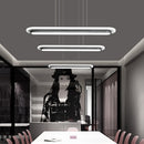 GobekUsa Nordic Style Black & White Elliptical Island LED Suspension Lamp - Modern Acrylic Lighting for Table