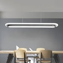 GobekUsa Nordic Style Black & White Elliptical Island LED Suspension Lamp - Modern Acrylic Lighting for Table