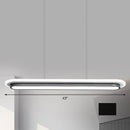 GobekUsa Nordic Style Black & White Elliptical Island LED Suspension Lamp - Modern Acrylic Lighting for Table