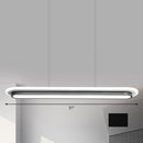 GobekUsa Nordic Style Black & White Elliptical Island LED Suspension Lamp - Modern Acrylic Lighting for Table