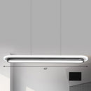 GobekUsa Nordic Style Black & White Elliptical Island LED Suspension Lamp - Modern Acrylic Lighting for Table