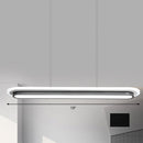 GobekUsa Nordic Style Black & White Elliptical Island LED Suspension Lamp - Modern Acrylic Lighting for Table