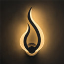 GobekUsa Flame Shaped LED Wall Mounted Light - Decorative Acrylic Sconce for Corridors (White)