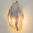 GobekUsa Modern Metal Wall Sconce with Feather Shade - Bedroom Wall Lighting (2 Lights)