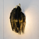 GobekUsa Modern Metal Wall Sconce with Feather Shade - Bedroom Wall Lighting (2 Lights)
