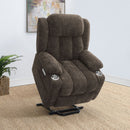 Beca - Upholstered Power Lift Recliner With Cupholders And USB Charging by HouseOfZazla