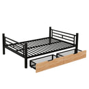 Full Size Convertible Bunk Bed With 2 Drawers Durable - Black by HouseOfZazla