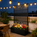 Metal Planter Box with Trellis 70.9in H x 43.3in W x 15.8in D by HouseOfZazla