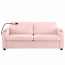 Sleeper Sofa Loveseat Sofa With Full Size Mattress, 2 USB Ports, 2 Cup Holders, 2 Side Pockets And Phone Holder by HouseOfZazla