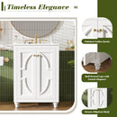 Bathroom Vanity With Ornate Elliptical Motif, Soft Close Hinges by HouseOfZazla