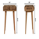 Leopard Tray Style Footstool - Brown Oak by Unique Piece Furniture