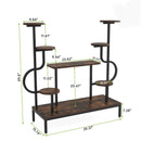 8 Tier Plant Stand With Round And Square Shelves For Living Room, Patio, Balcony & Garden - Brown / Black