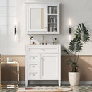 Bathroom Vanity With Medicine Cabinet, Royal Mirror Cabinet, Modern Bathroom Storage Cabinet With 2 Soft Closing Doors And 4 Drawers by HouseOfZazla