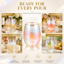 Festive Lustered Iridescent Stemless Wine - Set of 4