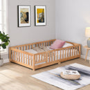 Solid Wood Floor Bed With Door And Fence For Children by HouseOfZazla