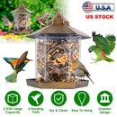 Hanging Gazebo Wild Bird Feeder Outdoor Bird Seed Station with Large Capacity 6 Feeder Ports for Garden Patio Park Weatherproof Easy To Refill by GBruno Store