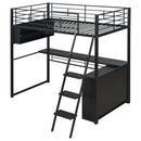 Loft Bed With LED Desk And 4 Storage Shelves by Unique Piece Furniture