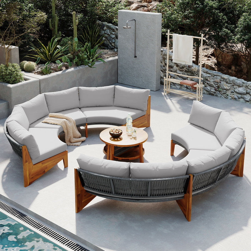 6 - Person Outdoor Seating Group with Cushions and A Coffee Table