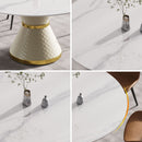 Modern Artificial Stone Round Carbon Steel Base Dining Table, Can Accommodate 6 People by HouseOfZazla