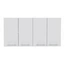Wall Cabinet Four Doors, With Two Internal Shelves And Internal Plate And Glass Organizer - White by Unique Piece Furniture