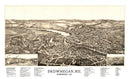 Vintage Map of Skowhegan, Maine 1892