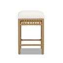 Lucia - Backless Upholstered Counter Stool With Frame - Ivory White by HouseOfZazla