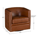 Swivel Chair With Tufted Barrel Design And Nailhead Accents by Unique Piece Furniture
