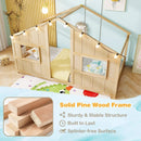 Twin Size House Bed with LED Lights Montessori Slat-free Floor Bed by LJGDeals