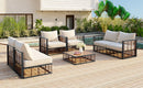 TOPMAX Modern Minimalist 7-Piece Metal Patio Sectional Sofa Set by HouseOfZazla