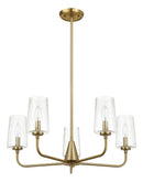 Dazzle - 5 Lights Chandelier With Clear Seeded Satin - Antique Brass / Clear / Gold