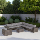 Modern Patio Rattan Sectional Set With Cushions by Unique Piece Furniture