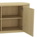 Olivia - Sideboard With 4 Adjustable Shelves With Handle Free Doors And Rounded Edges - Oak by HouseOfZazla