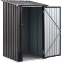 Outdoor Storage Shed, Metal Steel Garden Shed With Single Lockable Door, Small Shed Outdoor Steel Utility Tool Shed For Backyard Patio Garden Lawn - Black by HouseOfZazla