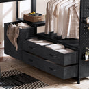 Queen Size Loft Bed with Desk & Shelves