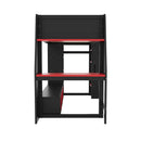 Gaming Loft Bed With Desk, Multi Storage Shelves, LED Lighting, And Hanging Clothes Rack by Unique Piece Furniture