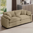 Modern 2 Seater With 4 Pillows, Upholstered Deep Seating Loveseat by HouseOfZazla
