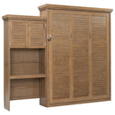 Queen Size Murphy Bed With Louvered Design And Multiple Storage Shelves - Wood by Unique Piece Furniture