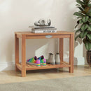 24 Inch Teak Wood Shower Bench Inside Shower Stool with Storage Shelf by LJGDeals